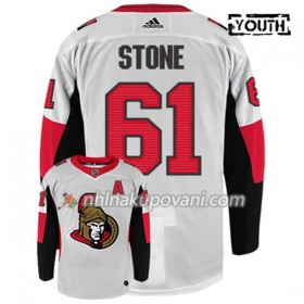 Ottawa Senators Dresy MARK STONE 61 Adidas Bílá Authentic - Dětské
